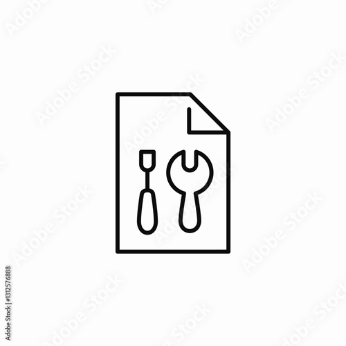 service document icon sign vector