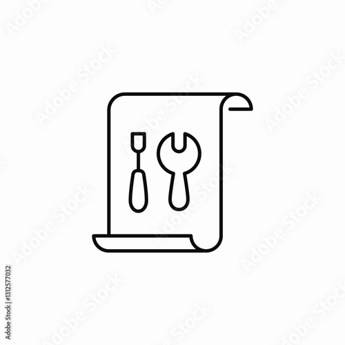 service repair plan icon sign vector