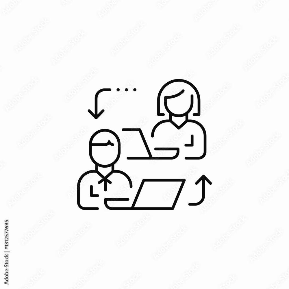 worker cooperation icon sign vector worker cooperation icon sign vector