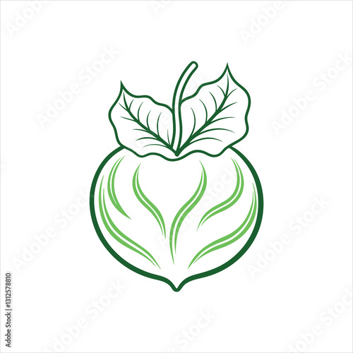 Kohlrabi Logo Icon Elegant Vector Illustration