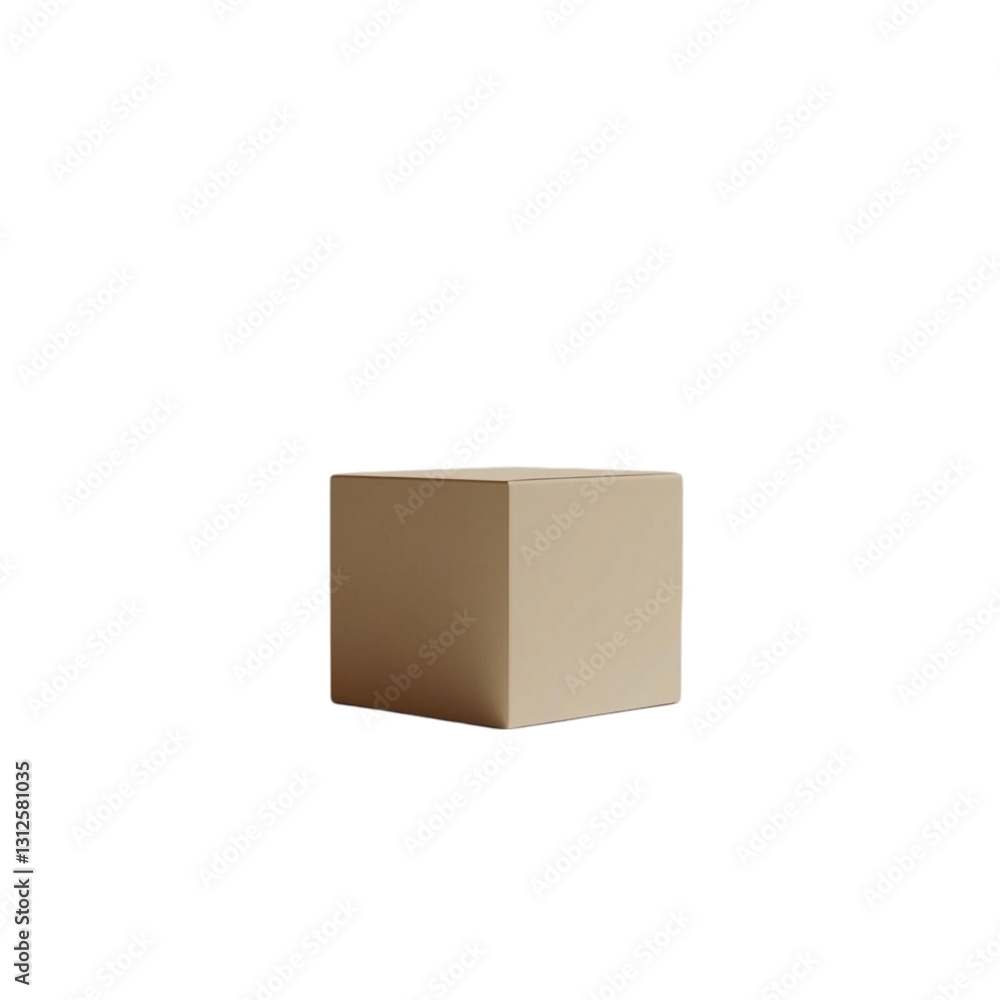 Fototapeta premium A Beige Cube Simple Minimalist Product Display Mockup