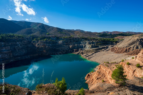 Echo Lake with Striking Quarry Cliffs in Evia
