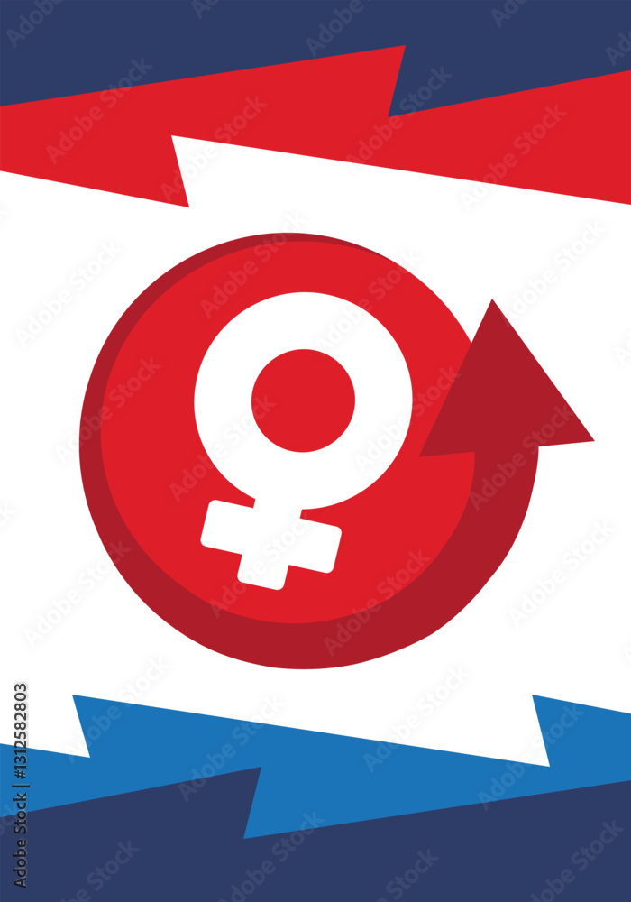 Female symbol. Women's Day. Women's History Month. Equality and women's rights. Girl power in the world. Poster, postcard, banner. Vector illustration Female symbol. Women's Day. Women's History Month. Equality and women's rights. Girl power in the world. Poster, postcard, banner. Vector illustration
