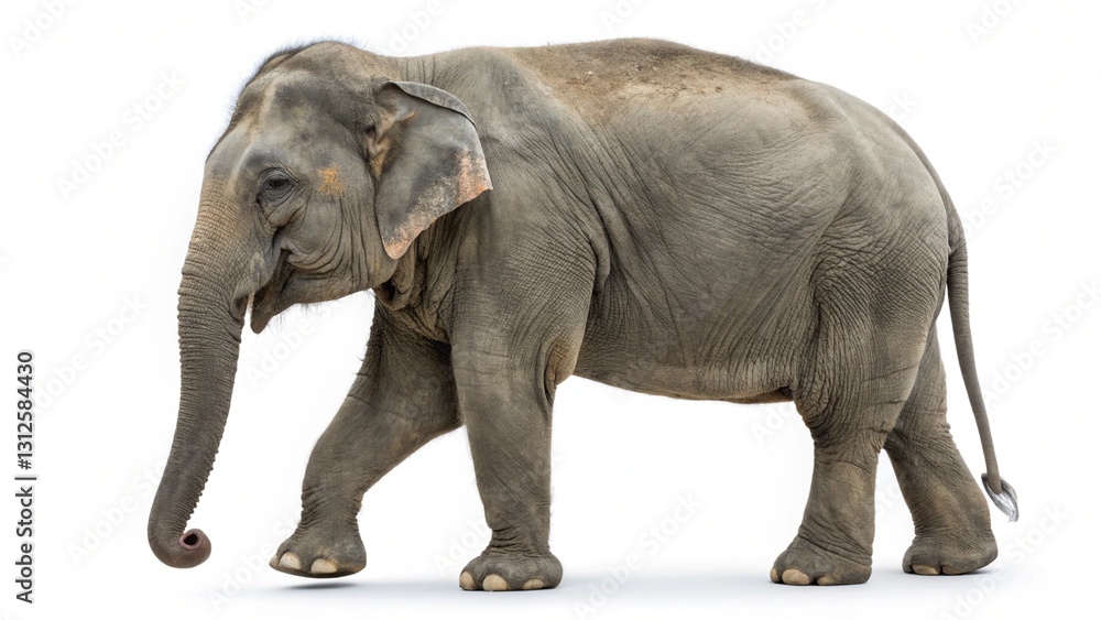 Fototapeta premium Asia Elephant On White Background