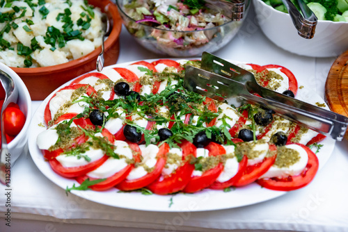Colorful summer salad sprea...