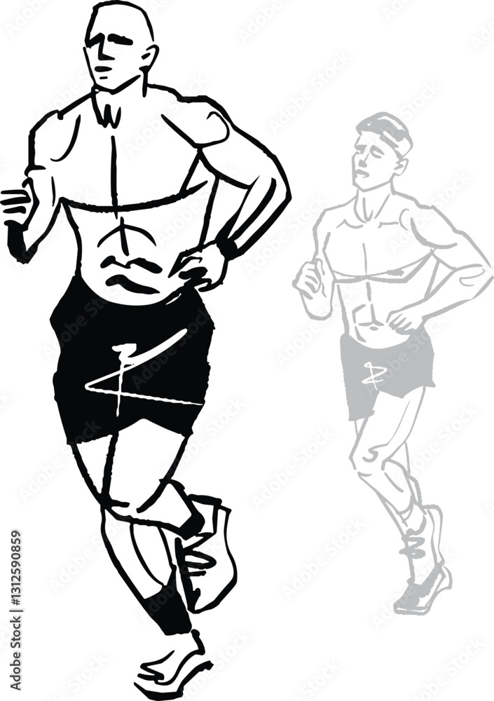 Fototapeta premium Vector illustration of running men