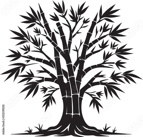 bamboo tree silhouette