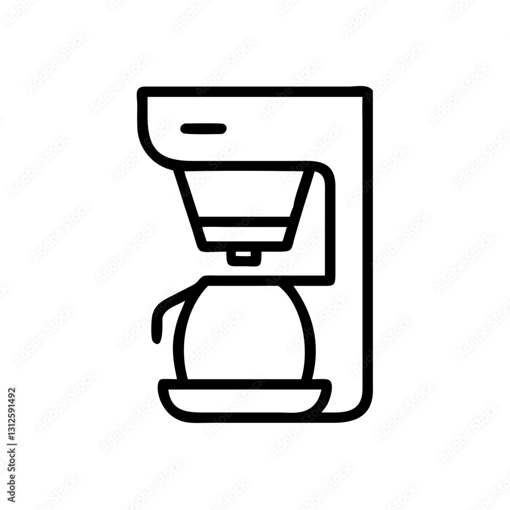 Coffee-maker icon brewing coffee, kitchen appliance concept Coffee-maker icon brewing coffee, kitchen appliance concept