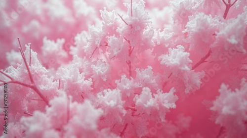 Delicate pink coral texture in soft focus with abstract floral appearance and copy space
