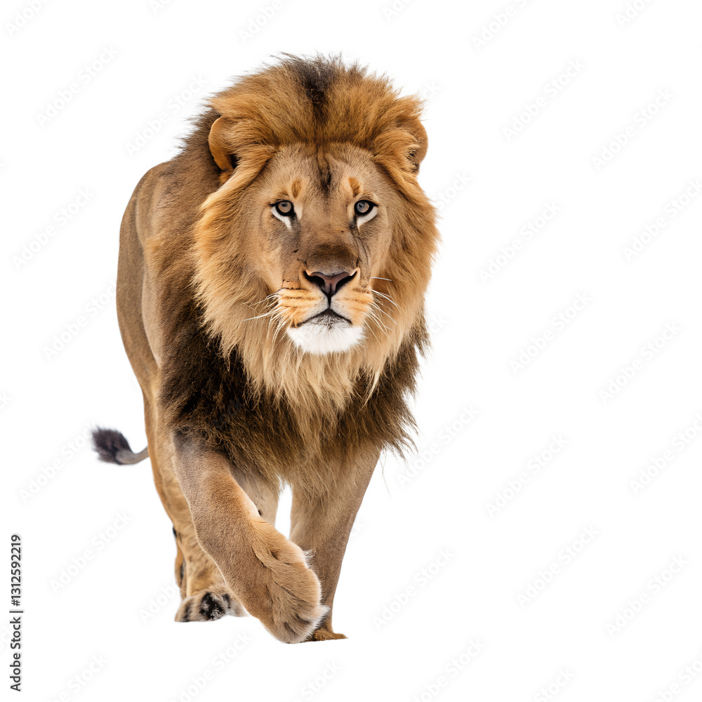 Obraz premium A beautiful lion a transparent background
