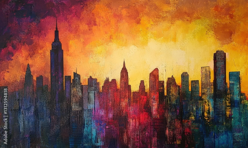 Obraz premium Sunrise over Manhattan Skyline