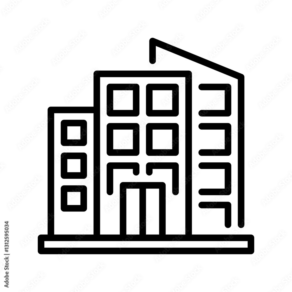 Corporate Building line icon. Universal creative premium symbol. Vector sign icon logo template. Vector illustration Corporate Building line icon. Universal creative premium symbol. Vector sign icon logo template. Vector illustration