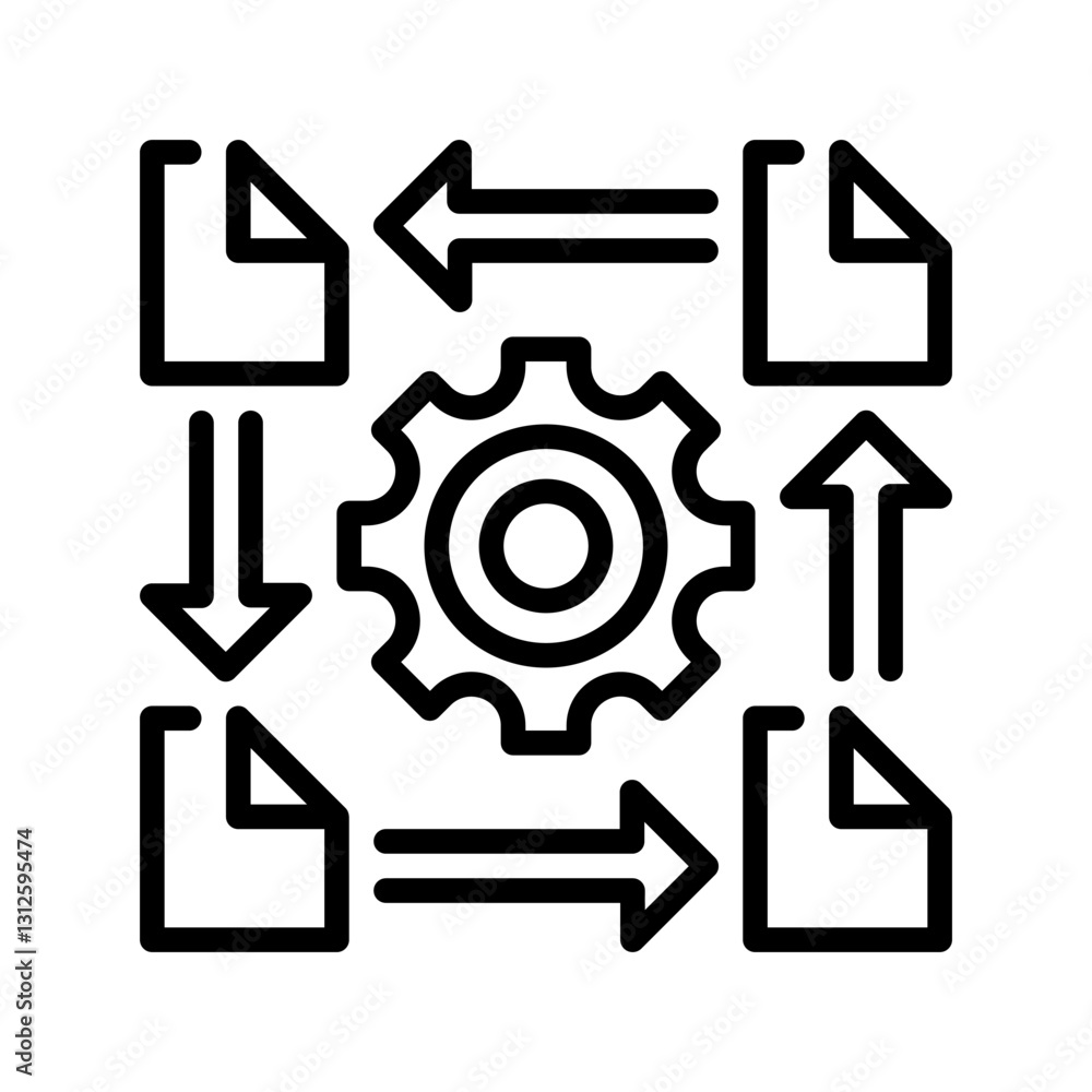 Office Workflow line icon. Universal creative premium symbol. Vector sign icon logo template. Vector illustration Office Workflow line icon. Universal creative premium symbol. Vector sign icon logo template. Vector illustration