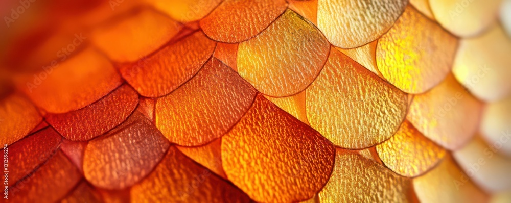 Fototapeta premium Vibrant macro close-up of geometric pattern in warm tones for art and design inspiration.