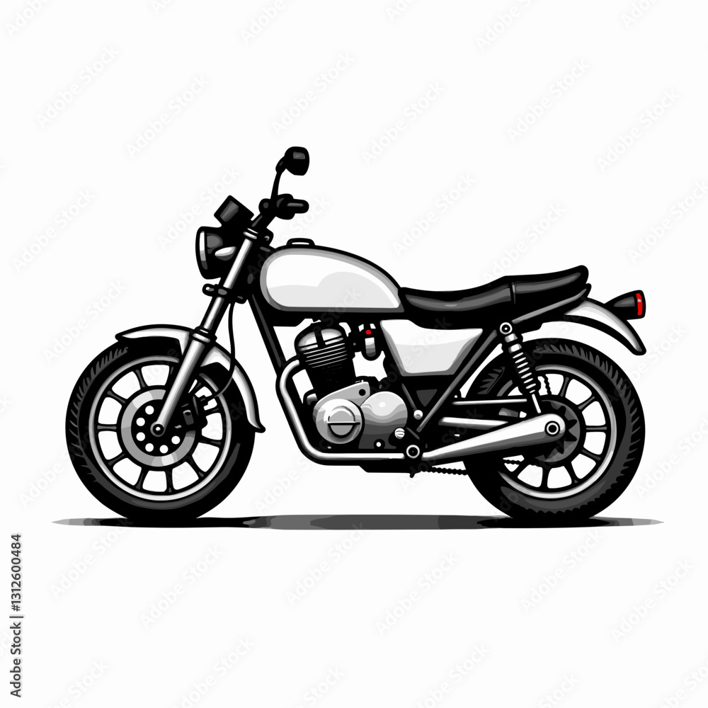 Fototapeta premium Stylish motorcycle icon with sleek design on white background