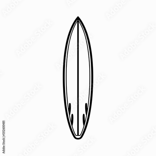Surfboard icon in minimalistic style on light background