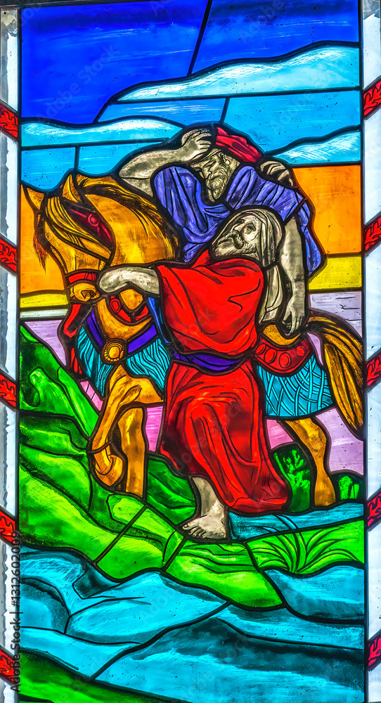 Colorful Good Samaritan Stained Glass St Joseph Cathedral Tianji