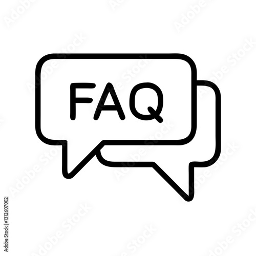 FAQ chat icon showcasing speech bubbles containing frequently asked questions
