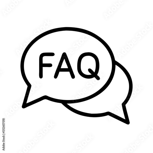 FAQ chat icon featuring speech bubbles with frequently asked questions
