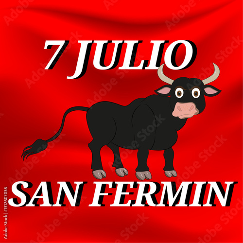 Red flag with a black bull