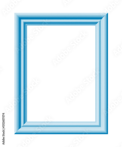 Blue picture frame. Minimalistic detailed photo realistic frame. Graphic design element for scrapbooking, art work presentation, web, flyers, posters. Vector illustration.