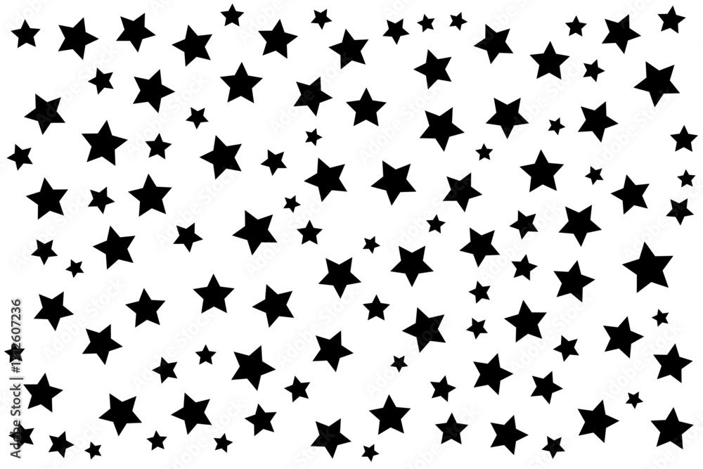 Black stars background on white background, horizontal design Black stars background on white background, horizontal design