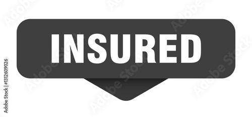 insured sticker. insured sign on transparent background