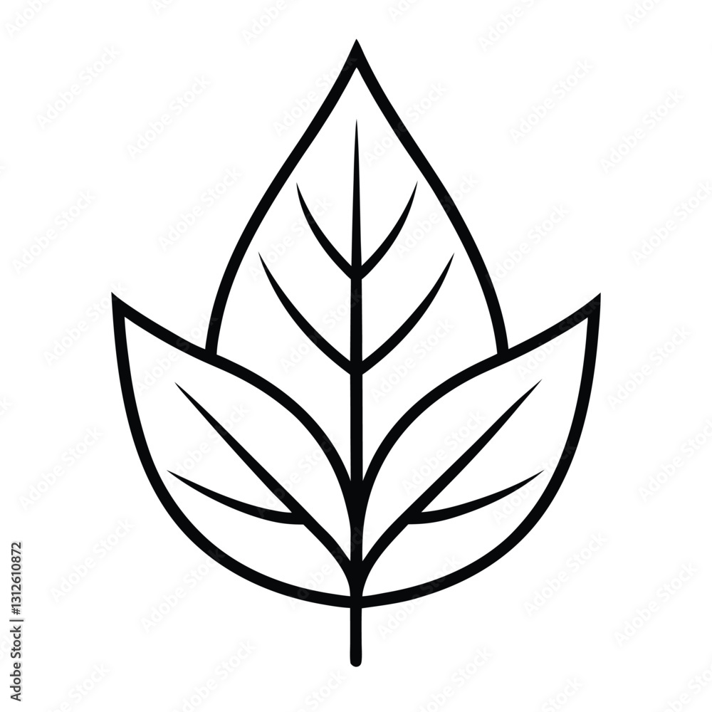 leaf lineart icon on white background