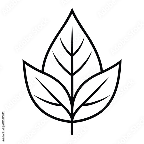 leaf lineart icon on white background