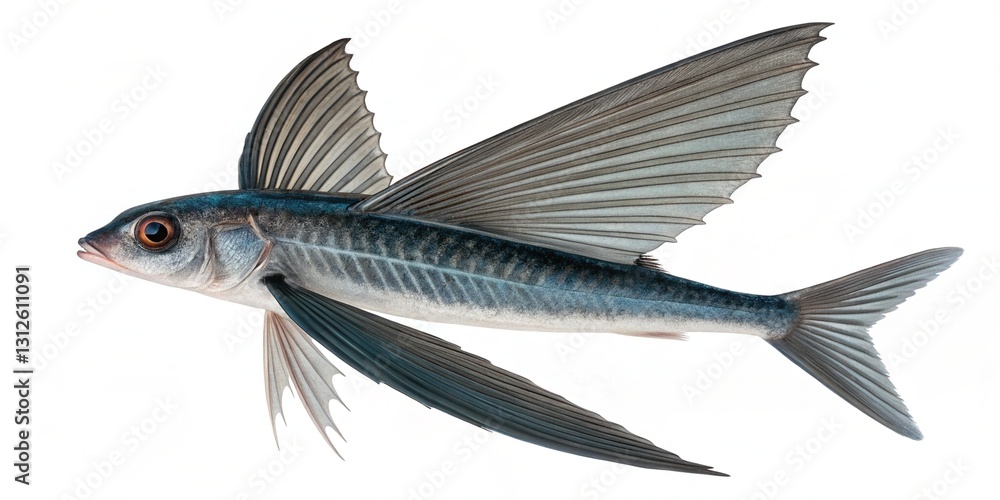 Obraz premium flying fish isolated on white background