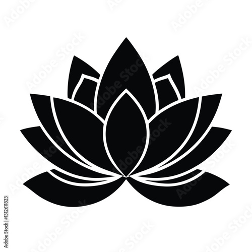 lotus icon on white background