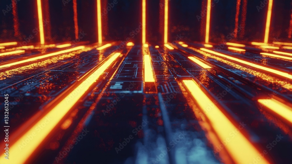 A labyrinth of circuit paths guiding toward a radiant glow, representing data's progression through safeguarded networks. A labyrinth of circuit paths guiding toward a radiant glow, representing data's progression through safeguarded networks.