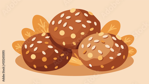 These energy bites are like little balls of joy made with wholesome ingredients like oats honey and almond butter for a delicious preworkout pickmeup.. Vector illustration