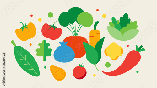 Vegetable icon. Vegetable icon set. Cartoon style