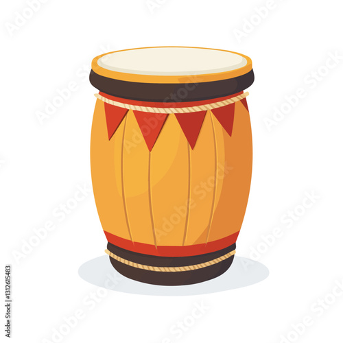 2D flat vector illustration Cajon drum icon isolated on a white background.

