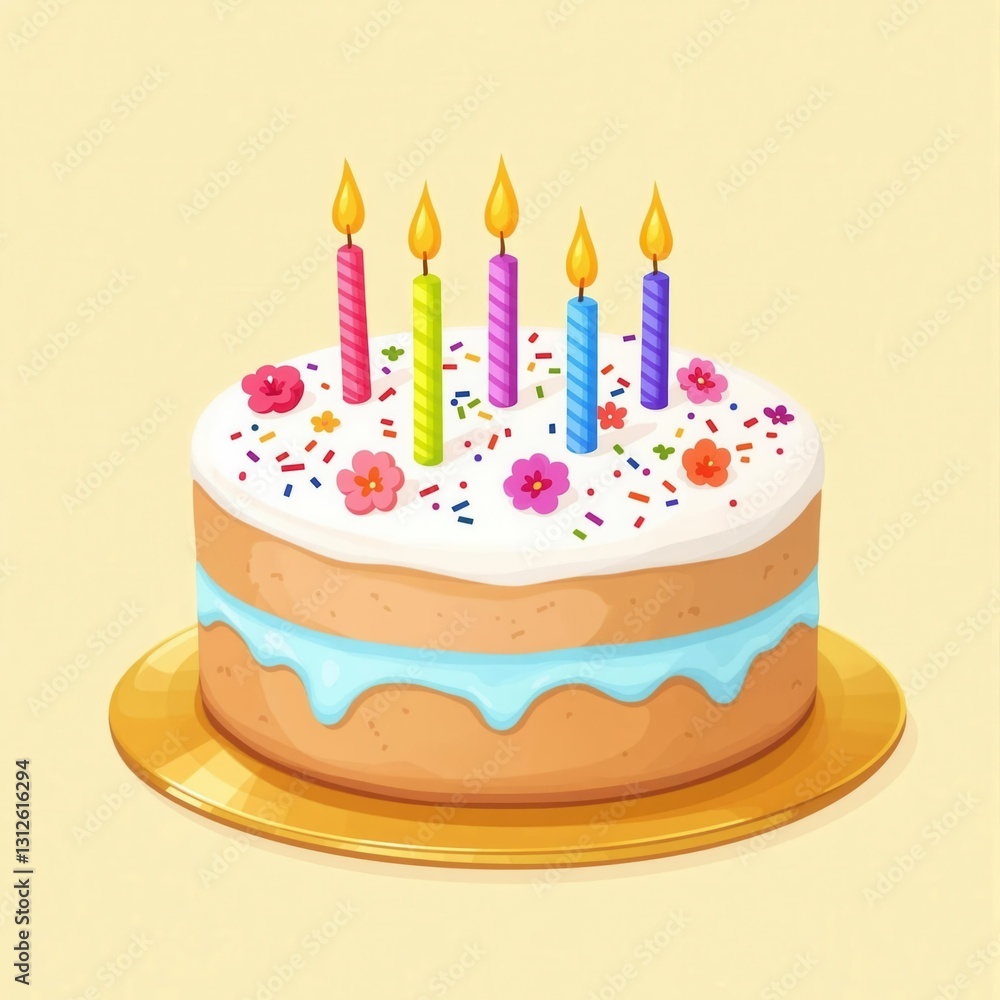 A cake with candles on it A cake with candles on it
