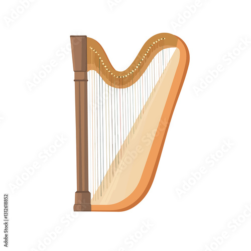 2D flat vector illustration Concert harp strings icon isolated on a white background.

