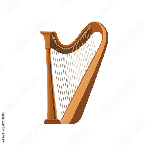 2D flat vector illustration Concert harp strings icon isolated on a white background.

