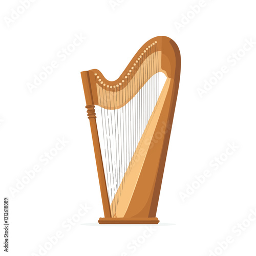 2D flat vector illustration Concert harp strings icon isolated on a white background.

