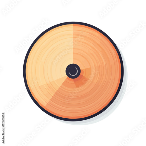 2D flat vector illustration Cymbal Polish icon isolated on a white background.

