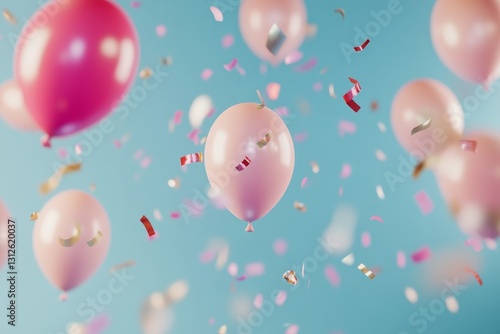 party balloons and confetti background 