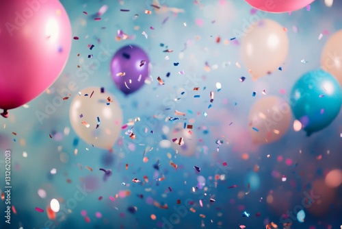 party balloons and confetti background 