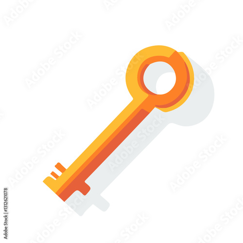 2D flat vector illustration Drum tuning key icon isolated on a white background.

