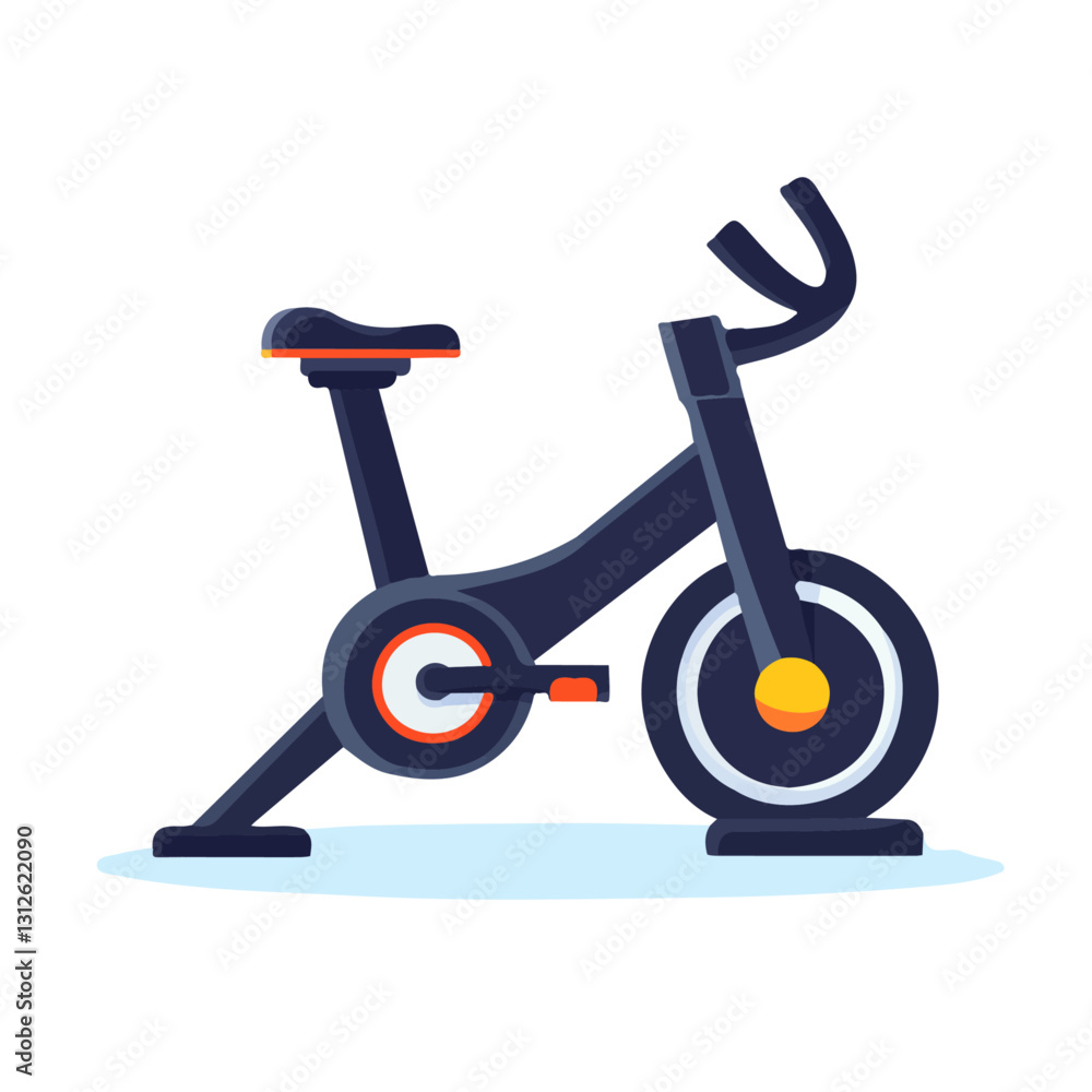 2D flat vector illustration exercise bike icon isolated on a white background.
2D flat vector illustration exercise bike icon isolated on a white background.