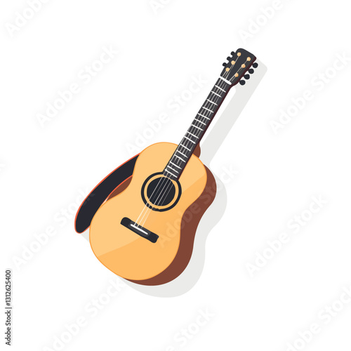 2D flat vector illustration guitar strap icon isolated on a white background.

