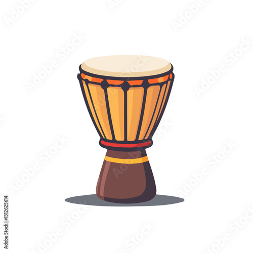 2D flat vector illustration hand drum icon isolated on a white background.

