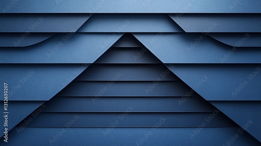 Obraz premium Modern architectural blue wall with geometric patterns. 