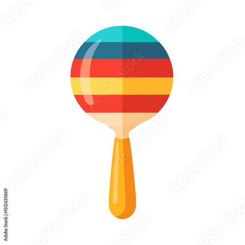 2D flat vector illustration Maraca icon isolated on a white background.

