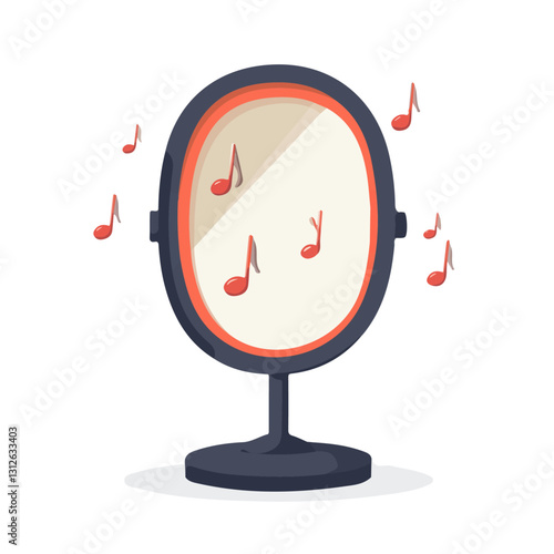 2D flat vector illustration Music rehearsal mirror icon isolated on a white background.

