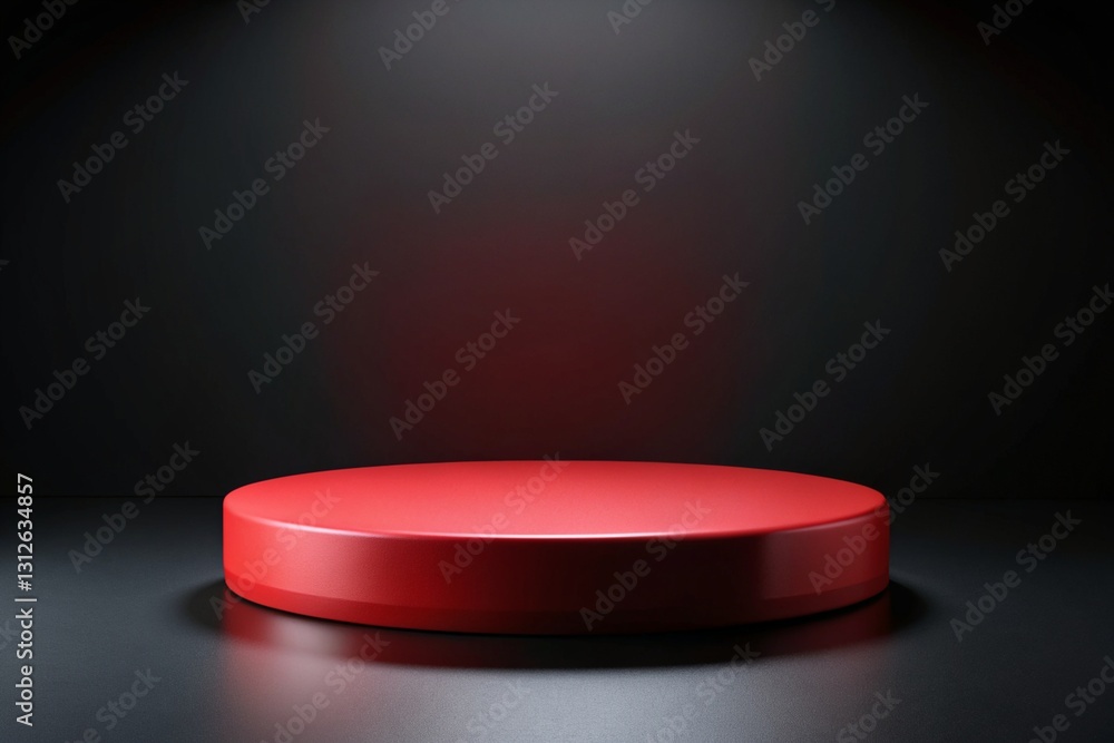 red light round podium and black background for mock up red light round podium and black background for mock up